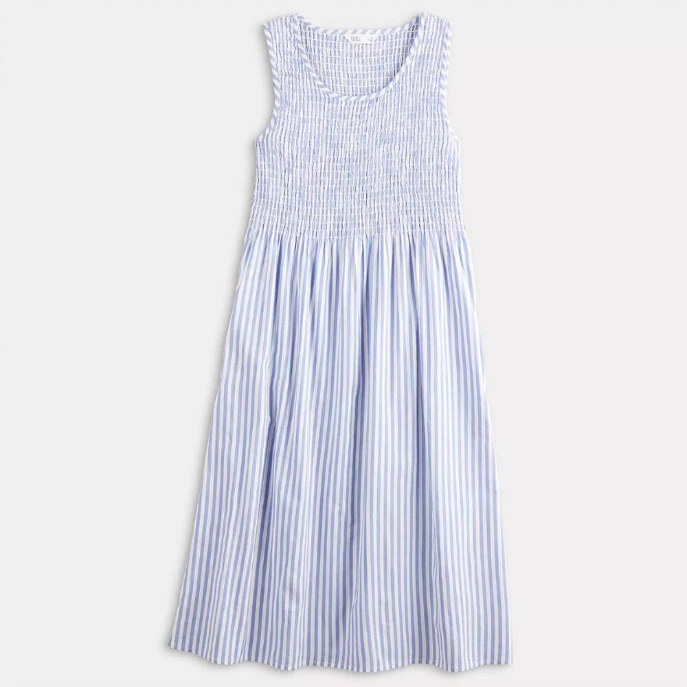 SOLD! Croft & Barrow Smocked Midi Sundress, Blue and White, petite medium